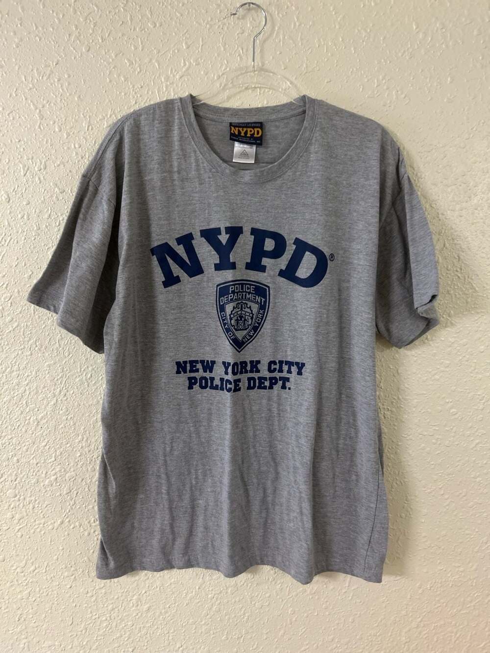 Vintage Officially Licensed NYPD New York City Police Dept Gray T-Shirt Size XL